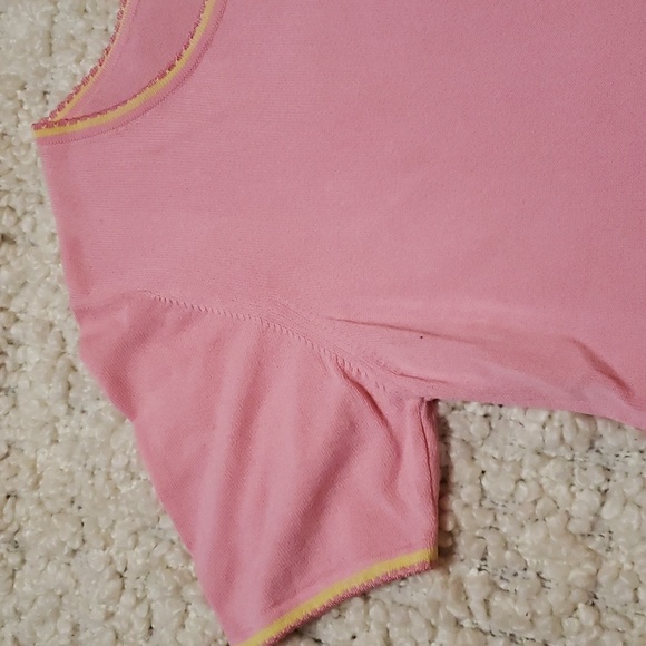 Vintage Escada women's pink and yellow trim tshirt m - Picture 3 of 5